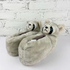 Vintage 80's Etone Racoon Plush Slippers M