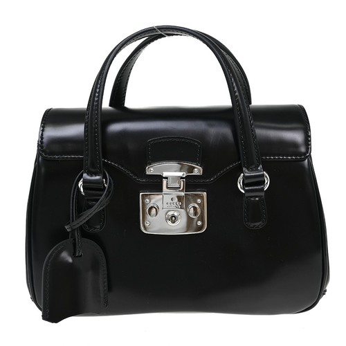 Gucci Black Lady Lock Top Handbag 331828 493492 NQ09603