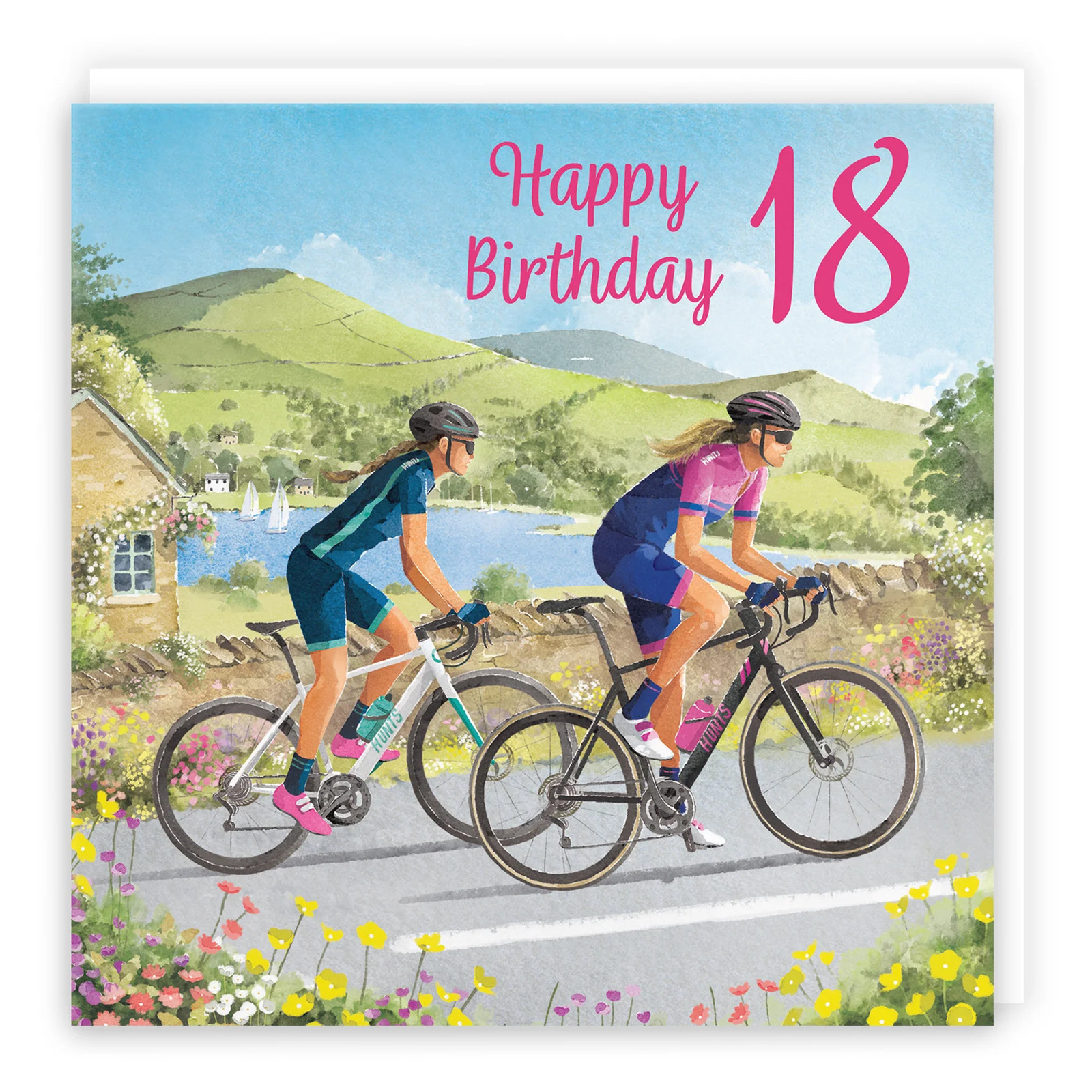 18th Cycling Female Birthday Card Milo's Gallery