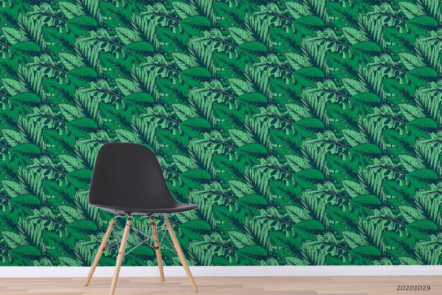 3D Green Plants Leaves Pattern Wall Murals Wallpaper Murals Wall Sticker