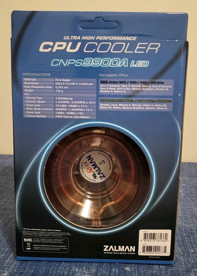 Zalman • CNPS9900 LED • Ultra High Performance CPU Cooler • New/Open Box! - Image 2 of 4