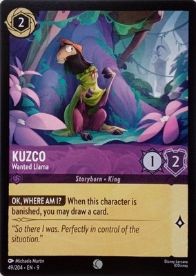 49/2004 KUZCO WANTED LAMA EN9 COMMON DISNEY LORCANA KARTE