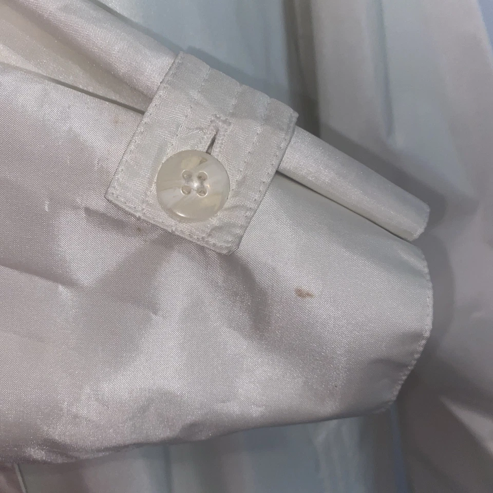 Maggie Lawrence Long Coat, Satin Ivory Finish Shell, Fully Lined, Collared,EUC - Image 3 of 4