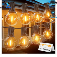 Lichterkette AußEn 15M 25+2 G40 LED Warmweiß IP45 Wasserdicht FüR Garten