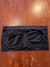 Rhonda Shear Women's Black Strapless Underwire Bandeau Bra Size Medium