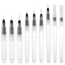 9pcs Refillable Watercolour Brush Pens, 4.72 * 6.10 * 7.09 inch, Multicolor 