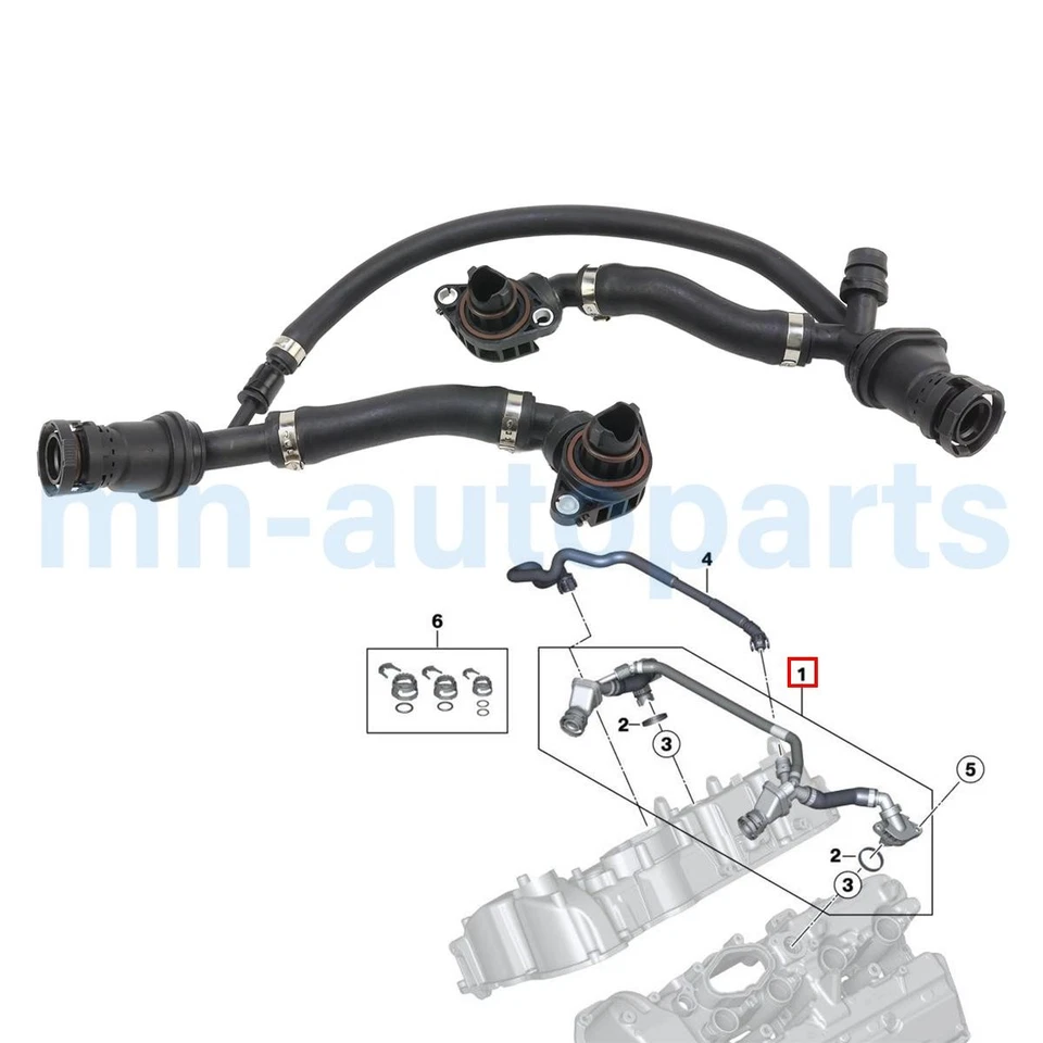 Manguera respirador PCV cárter 11158647961 para BMW 550i 650i 750Li 4,4 L 2013-2019 Foto 2 de 4