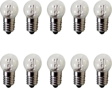 10 x E10 12V 0.5A DC Warm White Miniature Screw Base Bulb Light 12 Volts 