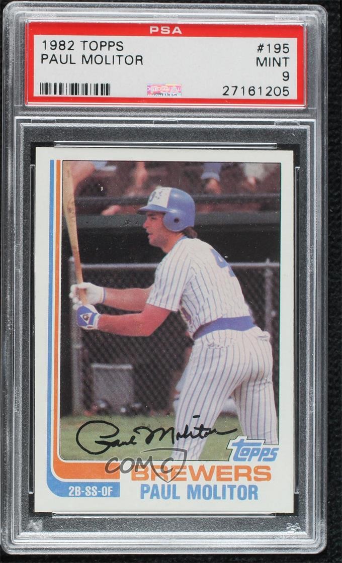 1982 Topps Paul Molitor #195 PSA 9 MINT HOF kh0