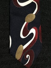 Galleria  Co Mens Vintage Geometric Patterned Silk Tie 4x58