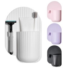 Silicone Toothbrush and Razor Holder, Reusable Shower Caddy with Suction Cup,...