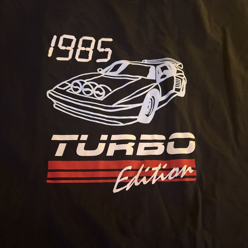 Pontiac Fiero Turbo Edition 1985 Edition Black Tshirt Vintage Men's XL