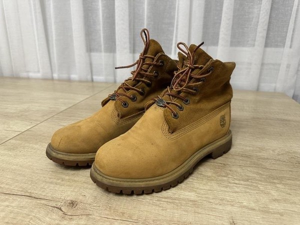 Women Timberland Boots Beige Suede 38 #NY8U