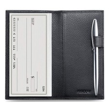 Supple Leather Checkbook Cover with Free Divider - Italian Calfskin Pebbled ...