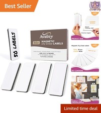 Magnetic Dry Erase Labels 50 Pcs White Writable Reusable Organizer Tags