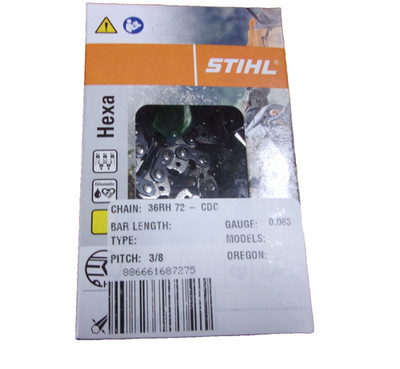 Stihl 20'' Hexa Chain 3/8'' .063'' 72DL 36RH-72 OEM 3136-000-0072 #GM-P7C1
