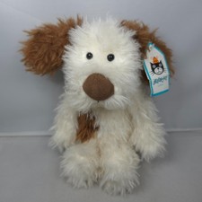 TAGS Jellycat - Poppy Puppy - Small Plush Soft Toy 9" Retired Angora Fluffy Dog
