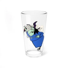 Witch Hazel Pint Glass, 16oz - Looney Tunes Cartoon Art - Broom-Stick Bunny