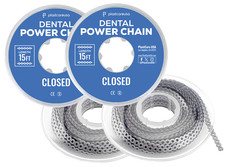 2 Grey Closed Dental Orthodontic Power Chain   15 ft Elastic Ligature for Braces