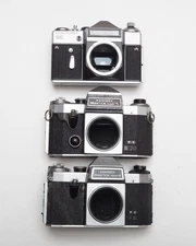 Bulk Lot 3 Eastern Bloc 35mm SLR cameras Praktica Super TL, nova IB Cosmorex SE