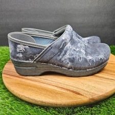 Dansko Womens Professional Leather Blue Denim Clog Slip On Size 36 EU 5.5-6 US