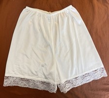 Sz S Ivory Vintage Lace High Waist Bloomers Pantiloons Shorts Slip Undergarment