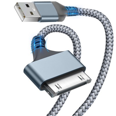 Herfair USB to 30 Pin Charger Cable Nylon Braided Charging Cord 1M/3FT 
