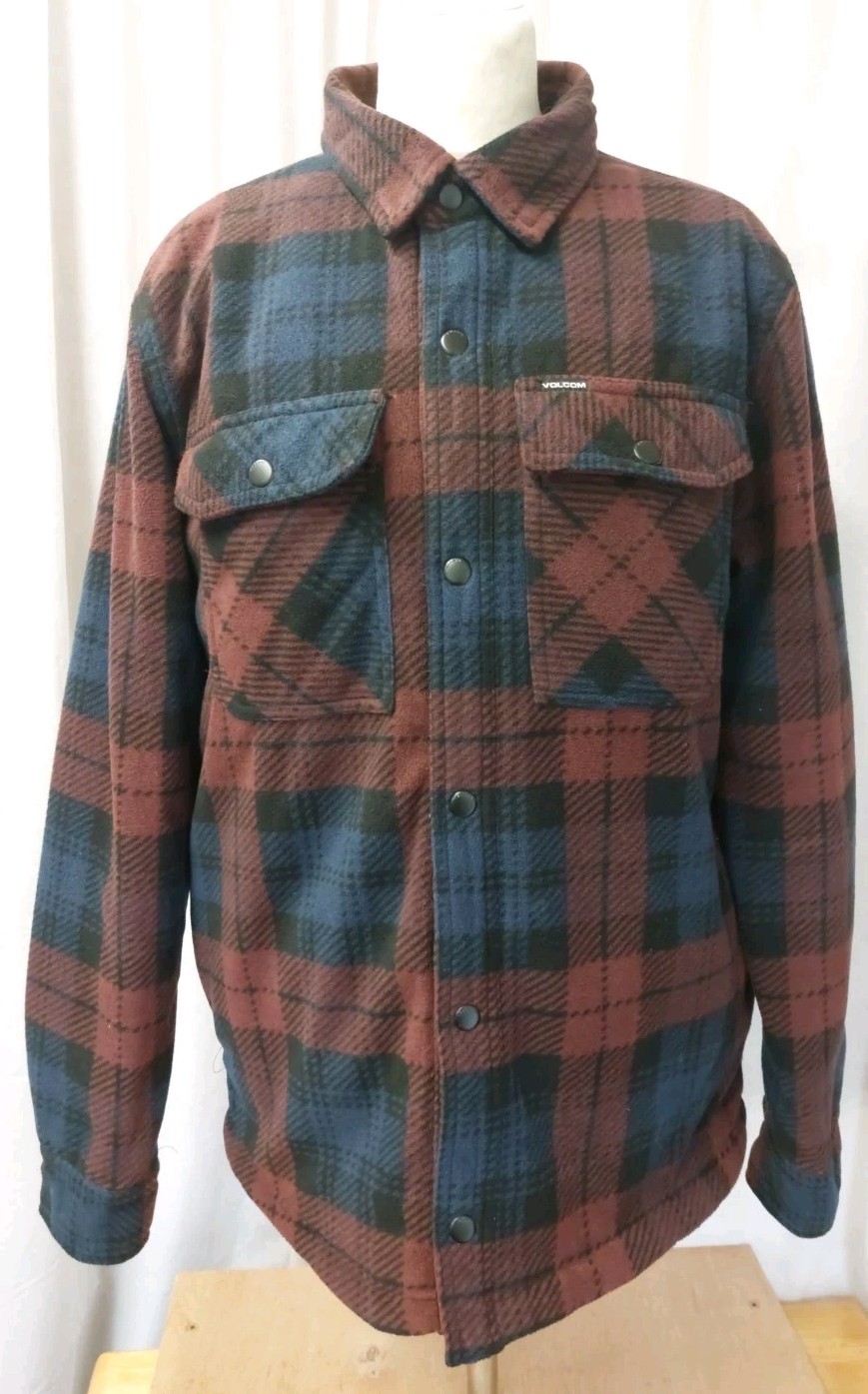 Volcom Hombres Chaqueta Bowered Vellón EE. UU. Pequeña Reino Unido 36 Polar Vellón Con Forro Edredón