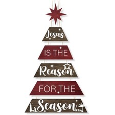 Christmas Jesus Wood Sign Jesus is The Reason for The Season Hanging Sign Chr...