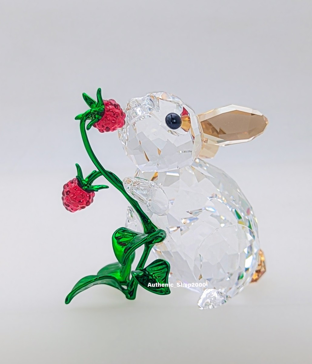New 100% SWAROVSKI Crystal Idyllia Rabbit and Raspberries Figurine