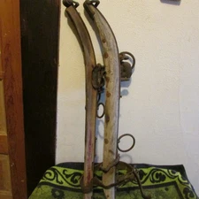 ** 2 Vintage, Primitive Farm Implements Well Weathered Oxen Yokes, Harness. **