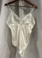 Vintage Lingerie Floral Lace Bodysuit Coquette Romper Size Small USA