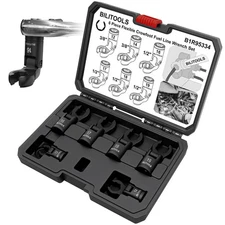 6PCS Flex Head Crows Foot Wrench Set 3/8" & 1/2" Drive 12-19mm with Storage