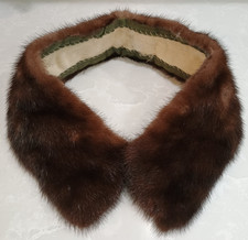 Mink Collar Vintage with a Hook Dark Brown 2 feet long