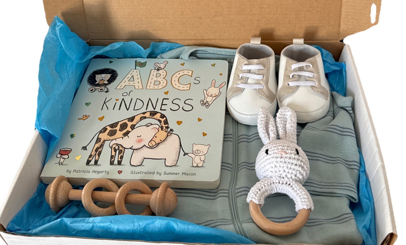 Baby Boy Baby Shower Gift Box, Newborn Boy Outfit, Book Shoe