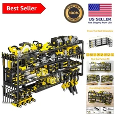 64”W Heavy-Duty Power Tool Organizer - Wall Mount for 8 Drills, 800 lbs Capacity