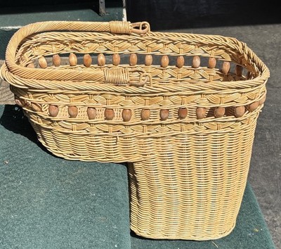 Vintage Wicker Rattan Stair Basket! Good Condition.