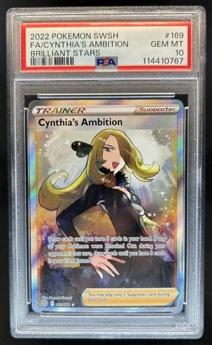 2022 Pokemon SWSH Brilliant Stars Cynthia's Ambition #169/172 PSA 10
