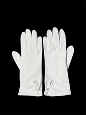 Vintage White Cotton Dress Gloves Classic Formal Evening Gloves 60s Pinup Style