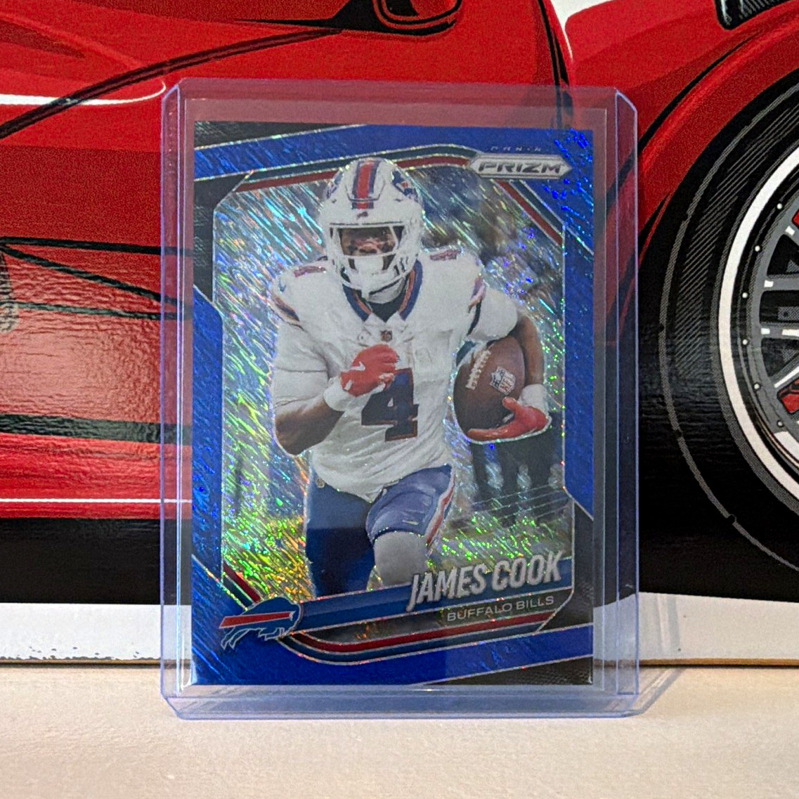 Panini Prizm 2025 James Cook Bills Blue Shimmer Prizm #27 16/35