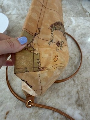 Alviero Martini 1A Classe Crossbody Bag Pouch One Size Beige Brown coated canvas