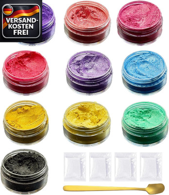 Mica Pulver 10g Farbige Epoxidharz Pigmente für Seifen Kerzen Schmuck & Nagellac