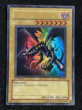 Yugioh Red Eyes Black Dragon SDJ-001 Sin nombre Sin impresión Línea de lámina Error de impresión