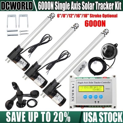 LCD DC12V Single Axis PV Solar Sun Track Tracking Panel Tracker 6000N System Kit