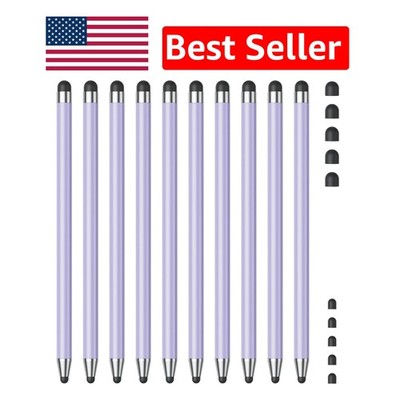 Aluminum Stylus Pen Set: 10 Purple Precision Tools for All Touchscreen Devices
