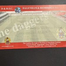 Dagenham v Lincoln City(Coca Cola League 2 2009/10) 29/8/2009 Match Ticket Faded