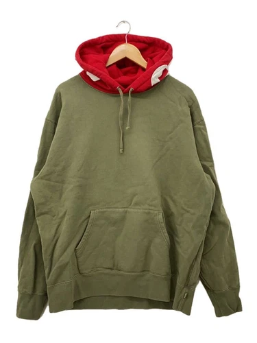 Felpa Supreme con cappuccio 21AW a contrasto L cotone kaki usata