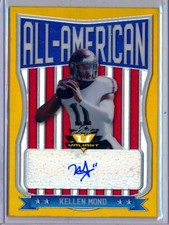 KELLEN MOND - 2021 Leaf Valiant All-American YELLOW RC AUTO /10 - Vikings RC