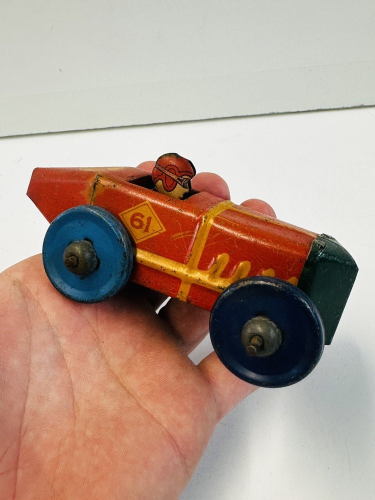 Tin Friction Drive Marx Toy N0. 61 Race Car Vintage Toy Racer AA-97
