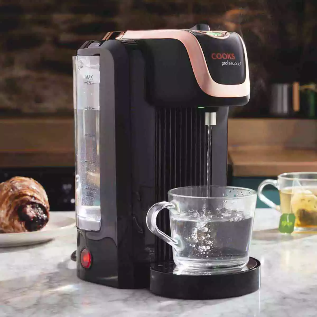 Hot water top kettle dispenser